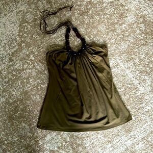 Wooden Halter Neck A Line Top